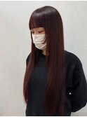 ロングレイヤー　ワインレッド