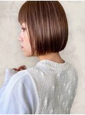 20代30代ミニボブ小顔ストレート丸み