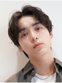 難波フェザーパーマフェザーショートニュアンスパーマ20代黒髪