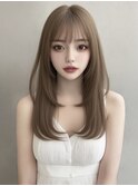 レイヤーカット ブリーチカラー 前髪カット ハイトーン 韓国ヘア