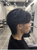 センターパート/ラウンドマッシュウルフ