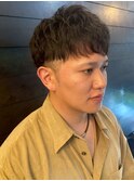マッシュ ナチュラルパーマ ツーブロック 前髪カット 刈り上げ