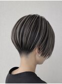 ハンサムショート　前下がり　ハイライト　名東区