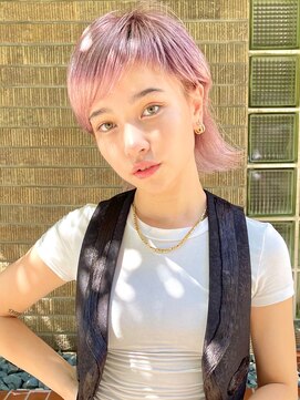 マックス フォー ヘアー(MAX FOR HAIR) 【デザインカラー】ハイトーンピンク×ショートウルフヘア◎