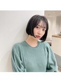 大人可愛い20代30代40代暗髪の小顔ミニボブ☆髪質改善