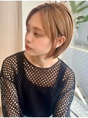 20代30代40代ベージュカラー/ストレート/ハンサムショートボブ