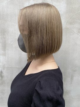 ラミエバイメルト 下北沢(lamie by melt) 花田/ブリーチ/似合わせカット/フルバング/ミルクティベージュ