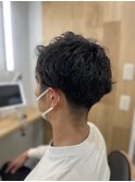 MEN’SHAIR ウルフ アッシュブラックカルマパーマベリーショート