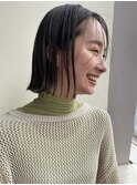 おしゃれ銀座ボブ　大人前髪シースルー　外ハネ巻きヘアセット