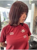 レイヤーボブ×深めレッド