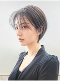 前下がりショート　ハイライトカラー　丸みショート　髪質改善