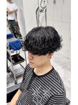 オーシャントーキョー 仙台(OCEAN TOKYO)&nbsp;シャドウパーマショートマッシュツーブロック韓国スパイラル黒髪