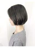 首スッキリボブ&暗めグレージュ