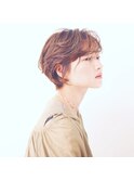 前下がりショートボブ/イエロー:オレンジ