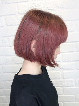 デイジー インデックスヘア 大島店(DAISY index hair) ピンクベージュ」 ピンク チェリーピンク カラーバター ボブ