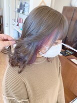 if&nbsp;ミルクティーベージュ×インナーカラー×ピンクパープル