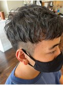 ダークグレージュナチュラル束感ショート爽やかマッシュパーマ