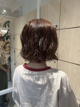 アドラーブル 万代店 (adorable) 【ボブパーマ】【オレンジカラー】【パーマアレンジ】10代20代