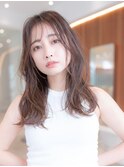 韓国レイヤーくびれハイライトフルバング似合わせカット