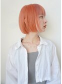 シャーベットオレンジボブ