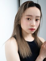 エインアンリー 表参道(AIN.ANLY.) オリーブベージュデザインカラーWカラーシンプルストレート