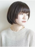 さりげない顔周り姫カットで小顔ショートボブ