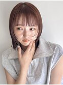 ぷつっとボブ　外ハネボブ　切りっぱなしボブ　顔まわりレイヤー