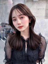 フィヴェント(Fivent)&nbsp;黒髪ボブルフネビージュ小顔ワンレン顔まわり韓国レイヤーカット