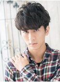 学生ブラック爽やか刈り上げマッシュパーマX草加