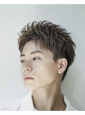 爽やかアップバング刈り上げビジネスショート