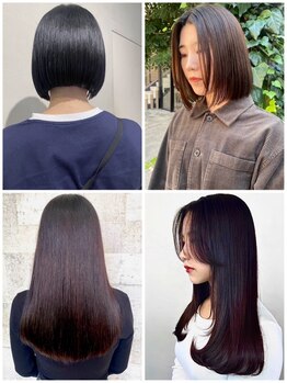 リサヘアーデザイン(RISA HAIR DESIGN)の写真/〈天神/大名〉髪のうねりやゴワツキでお悩みの方必見!速さ・ツヤ・柔らかな手触り◎潤艶"美カクストレ-ト"