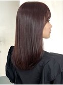 春カラーショコラピンクピンクヘアー髪質改善酸性ストレート