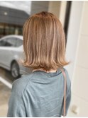 20代30代40代前下がりストレートラベンダーナチュラルボブ