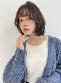 レイヤーボブ/くびれカット/オリーブカラー/レイヤー/平塚