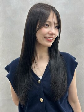 オムニス 表参道(Omnis) 暗髪ハイレイヤーミディアムロング20代30代小顔顔周りフェイス