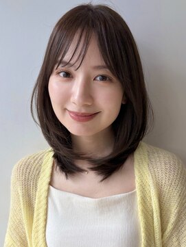 ガーデン 銀座(GARDEN) レイヤーカット/ひし形/透明感ベージュ/大人ミディ/２０代３０代