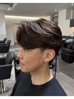 become men's hair 名駅EAST【10月3日 NEW OPEN(予定)】 毛流れセンターパート/ブラウンカラー/ニュアンスパーマ/名駅