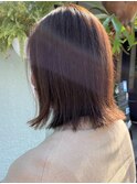 切りっぱなしボブ×オリーブベージュ#３０代#４０代#５０代
