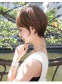 大人可愛いショートボブ20代30代40代ひし形ショート束感ショート