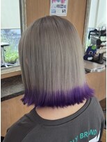 ラッシュヘアー(Rush hair) ホワイトグレー×エンドカラーバイオレット