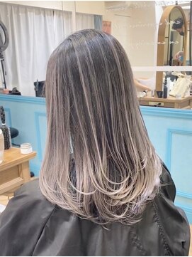 ロンドシェリ 仙台(Lond Cheri) バレイヤージュ　デザインカラー　ケアブリーチ　ハイトーン