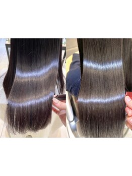 圧倒的ツヤ感で人気の美髪縮毛矯正*話題の酸性ストレートも取扱![銀座駅/学割U24/キッズスペース/髪質改善]