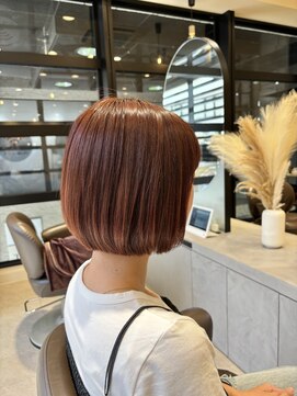 タヤ ひばりが丘店(TAYA) 丸みボブ/ピンクブラウン/髪質改善カラー/ミニボブ