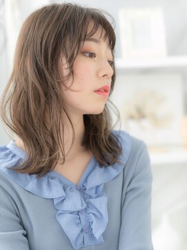 モッズヘア 越谷(mod's hair) シースルーバングミディアムレイヤーパーマc5越谷20代30代40代