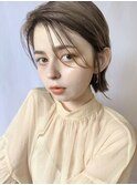 【PARK】オリーブベージュ×セミウェットボブ