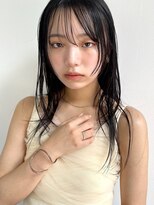 トリッカ 銀座(tricca)&nbsp;黒髪ロング/顔まわりレイヤー/似合わせカット/簡単スタイリング