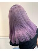 ラベンダーカラーぷつっとカット切りっぱなしケアブリーチ