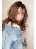 無造作小顔ゆるふわカール美髪似合わせ艶ブラウン大人可愛い艶感