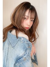 ヘアーズ ベリー 津福店(hairs BERRY) 無造作小顔ゆるふわカール美髪似合わせ艶ブラウン大人可愛い艶感