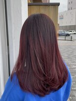 ルーメ(lume)&nbsp;レイヤーカット × ワインレッド